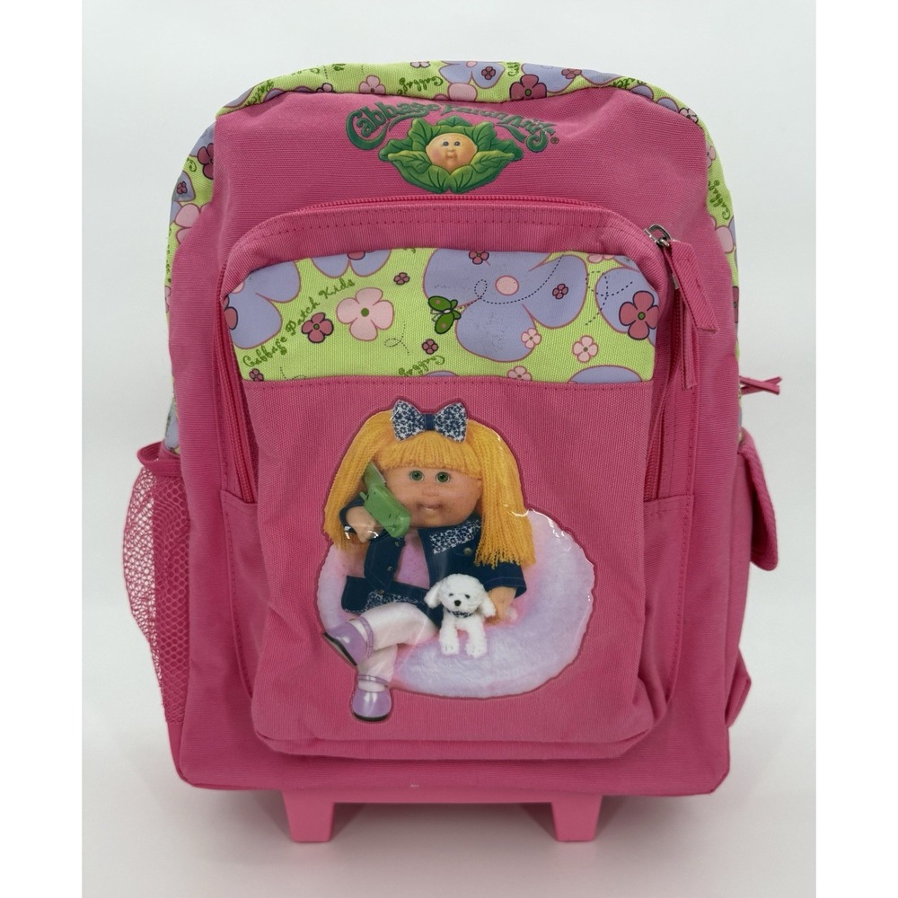 Cabbage Patch Kids Rolling Accessory case Pink Backpack Luggage Vintage 2004